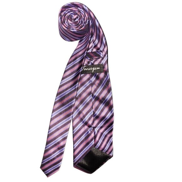 Towergerm Purple Striped Tie - Picture 3 of 3
